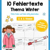 10 Fehlertexte zum Winter (2. & 3. Klasse)