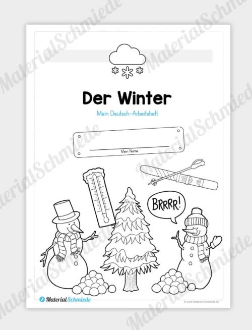 Materialpaket Winter: Deutsch (1/2 Klasse) - Deckblatt