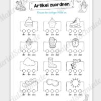 Materialpaket Winter: Deutsch (1/2 Klasse) - Artikel zuordnen