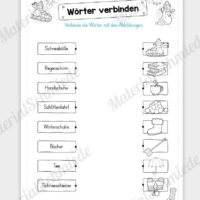 Materialpaket Winter: Deutsch (1/2 Klasse) - Wörter verbinden