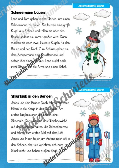 Abschreibkartei: Thema Winter (Vorschau 04)