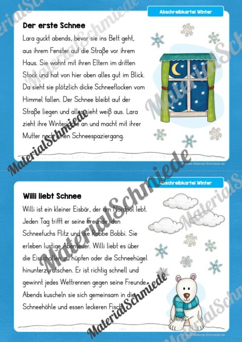 Abschreibkartei: Thema Winter (Vorschau 05)
