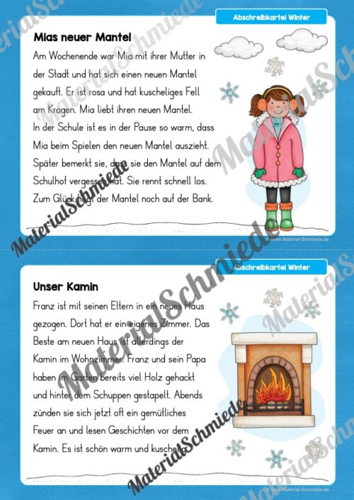 Abschreibkartei: Thema Winter (Vorschau 06)