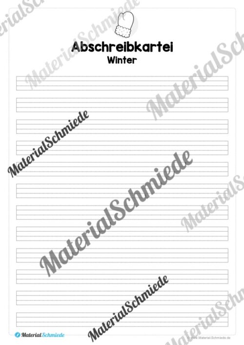 Abschreibkartei: Thema Winter (Vorschau 07)