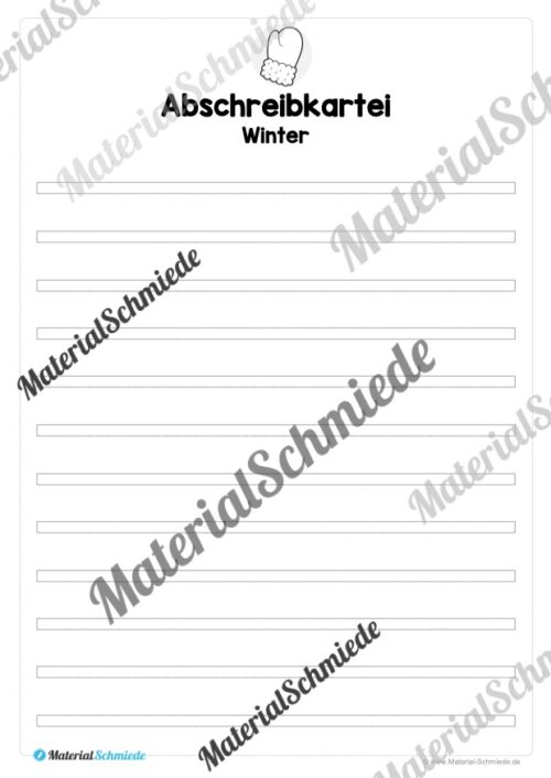 Abschreibkartei: Thema Winter (Vorschau 08)