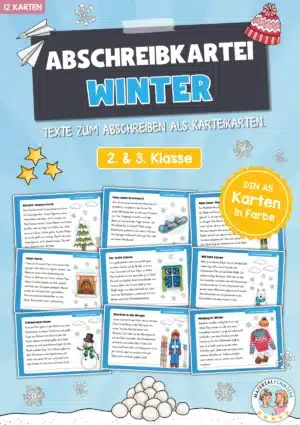 Abschreibkarten: Thema Winter (12 Karten)