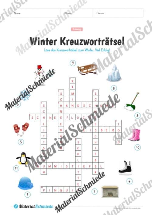 Winter Kreuzworträtsel (Vorschau 02)