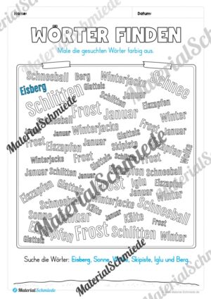 Lese- & Rätselheft zum Winter (1. & 2. Klasse) – Arbeitsblatt 04