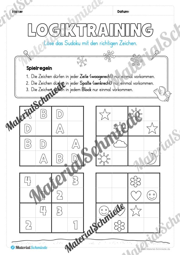 Lese- & Rätselheft zum Winter (1. & 2. Klasse) – Arbeitsblatt 10