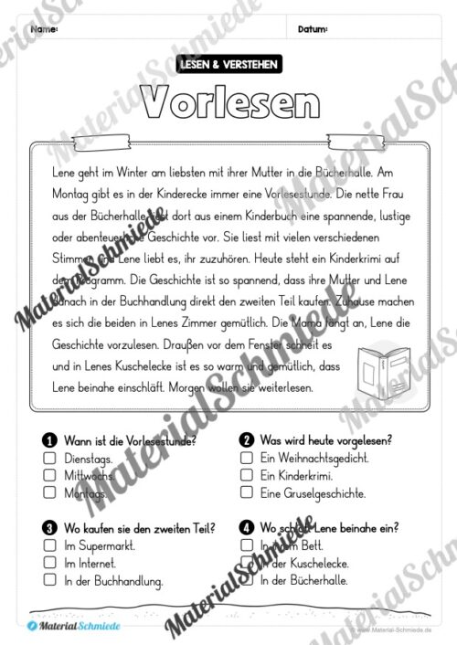 Winter: Lesen & Verstehen mit Ankreuzen (Vorschau 01)