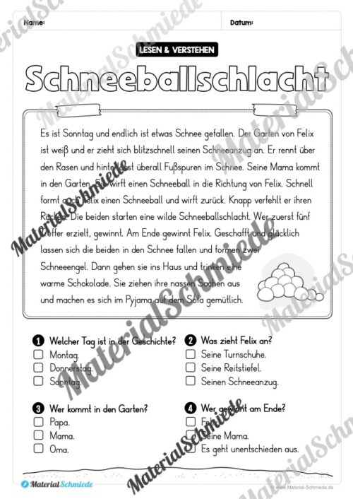 Winter: Lesen & Verstehen mit Ankreuzen (Vorschau 02)