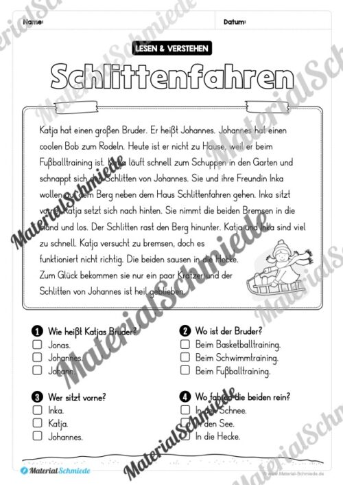 Winter: Lesen & Verstehen mit Ankreuzen (Vorschau 03)