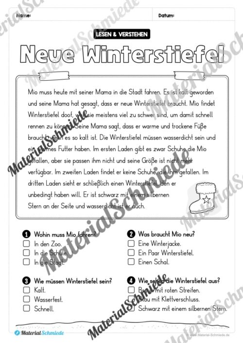 Winter: Lesen & Verstehen mit Ankreuzen (Vorschau 07)