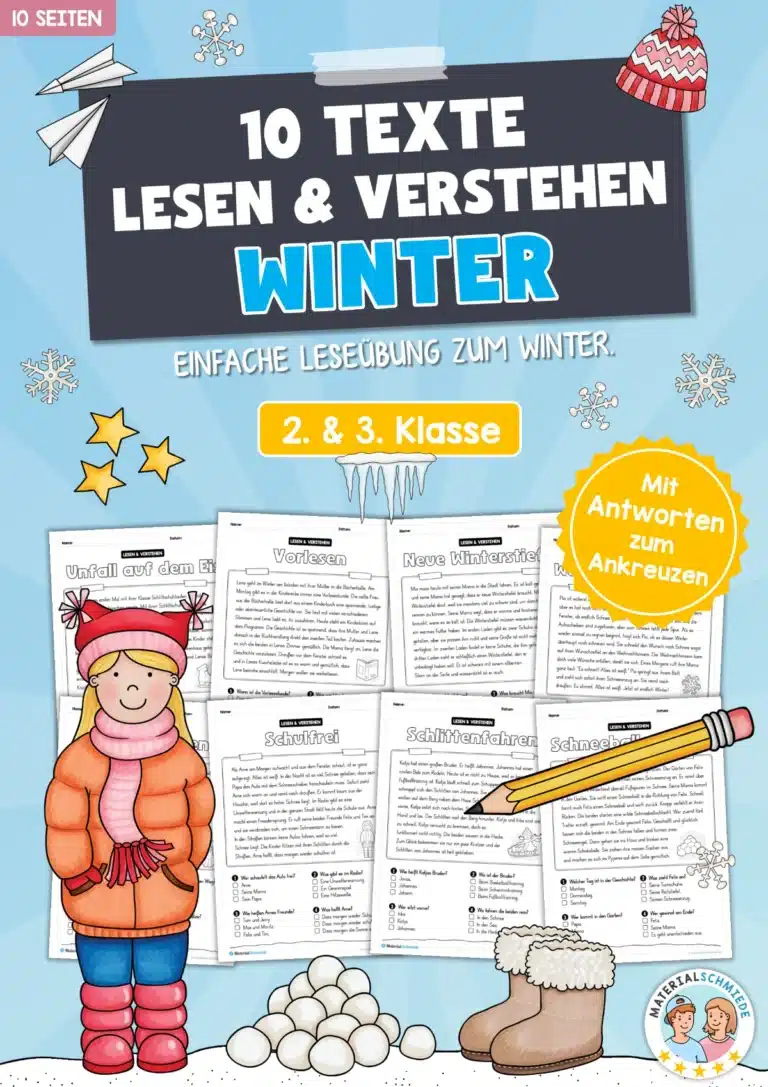 Winter: Lesen & Verstehen mit Ankreuzen
