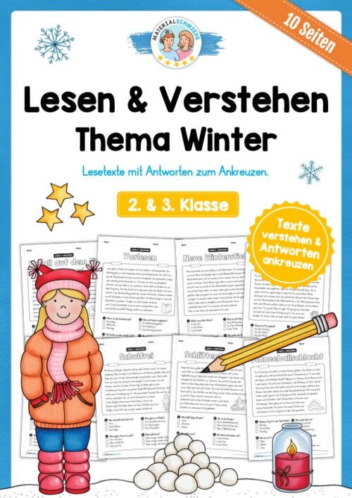 Winter: Lesen & Verstehen mit Ankreuzen (10 Arbeitsblätter)
