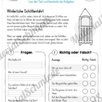 10 Lesetexte zum Winter (Winterliche Schlittenfahrt)