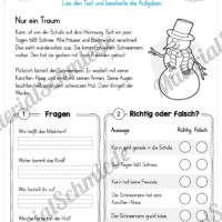 10 Leseübungen zum Winter (Lesetext)