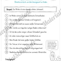 10 Leseübungen zum Winter (Ein Wort zu viel)