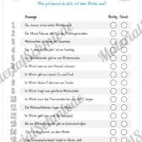 10 Leseübungen zum Winter (Quiz)