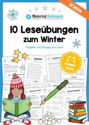 10 Leseübungen zum Winter (mit Aufgaben)