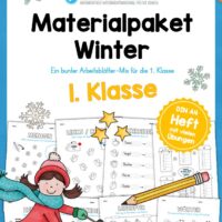 Materialpaket Winter: 1. Klasse (25 Arbeitsblätter)