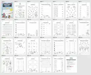 Arbeitsheft Winter: 1. Klasse (25 Arbeitsblätter) – Überblick