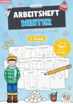 Arbeitsheft Winter: 2. Klasse (25 Arbeitsblätter)