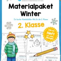 Materialpaket Winter: 2. Klasse (25 Arbeitsblätter)