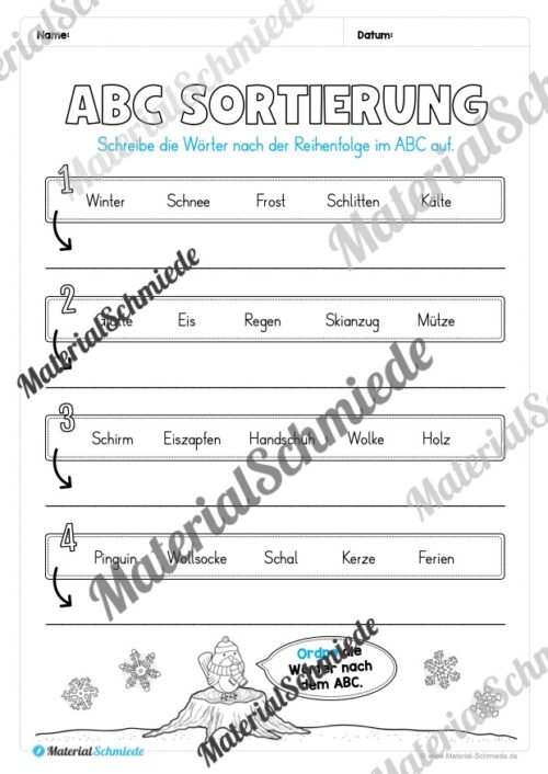 Materialpaket Winter: 3. Klasse (Vorschau 09)