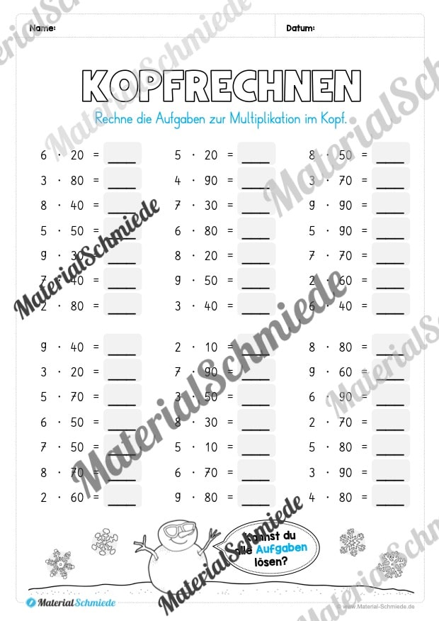 Materialpaket Winter: 4. Klasse (Vorschau 08)