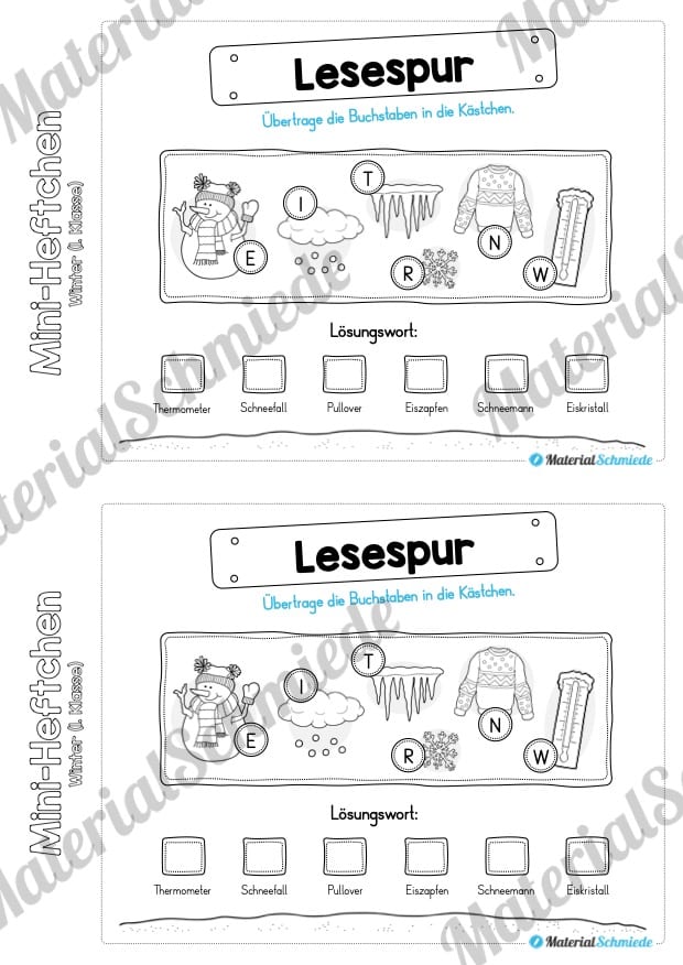 Mini-Heft: Winter 1. Klasse (Vorschau 13)