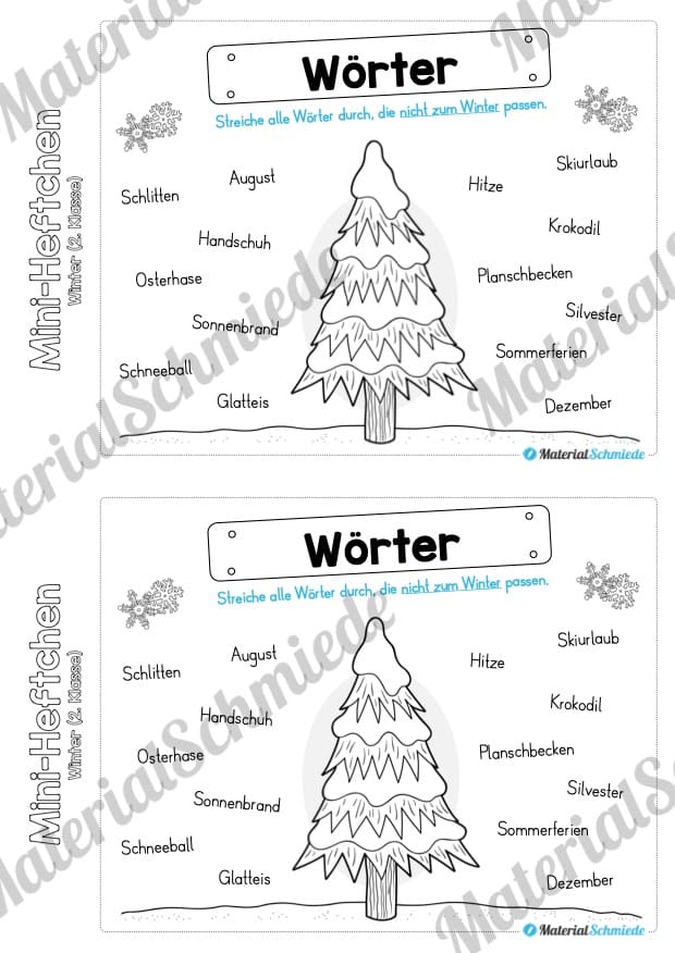 Mini-Heft: Winter 2. Klasse (Vorschau 13)