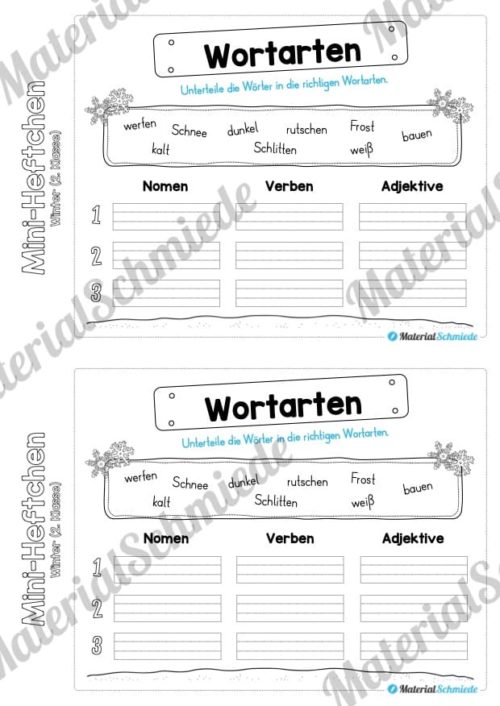 Mini-Heft: Winter 2. Klasse (Vorschau 15)