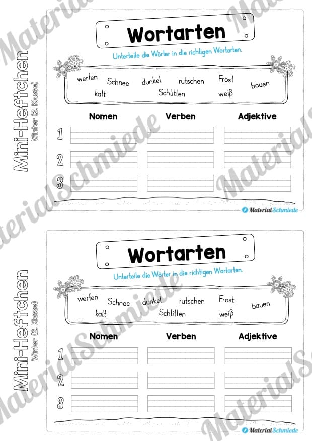 Mini-Heft: Winter 2. Klasse (Vorschau 15)