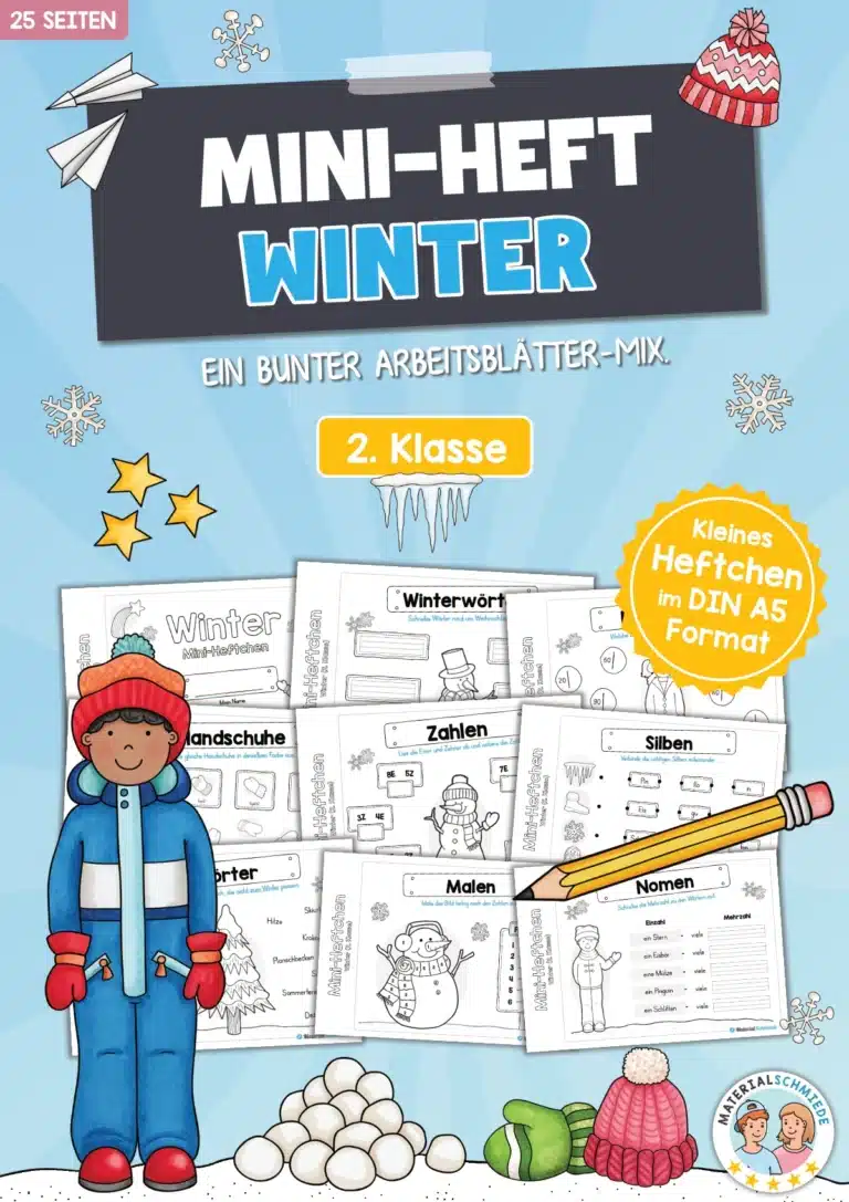 Mini-Heft: Winter – 2. Klasse (25 Arbeitsblätter) Mini-Heft: Winter – 2. Klasse (25 Arbeitsblätter)
