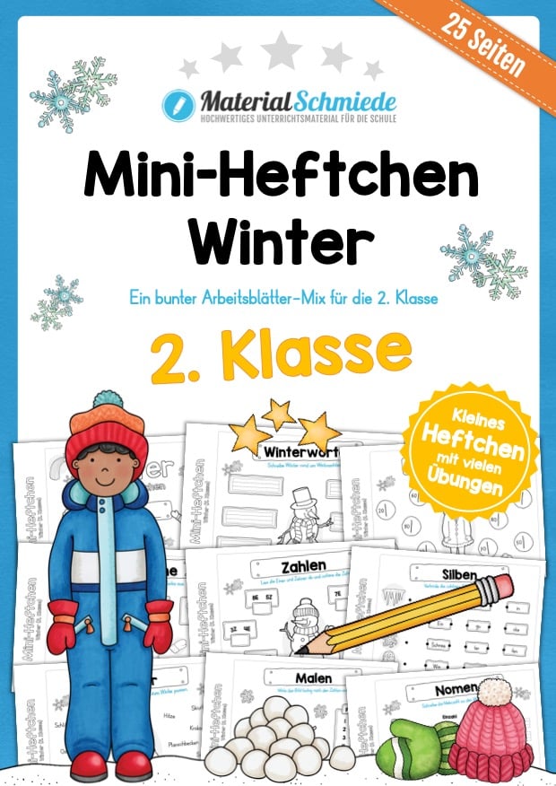 Mini-Heft: Winter 2. Klasse (25 Arbeitsblätter)
