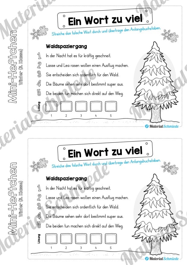 Mini-Heft: Winter 3. Klasse (Vorschau 10)