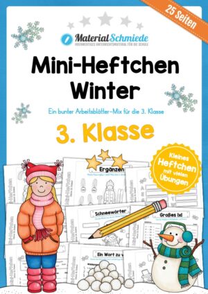 Mini-Heft: Winter 3. Klasse (25 Arbeitsblätter)