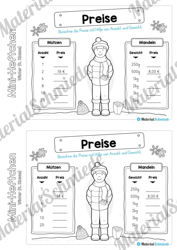 Mini-Heft: Winter 4. Klasse (Vorschau 12)