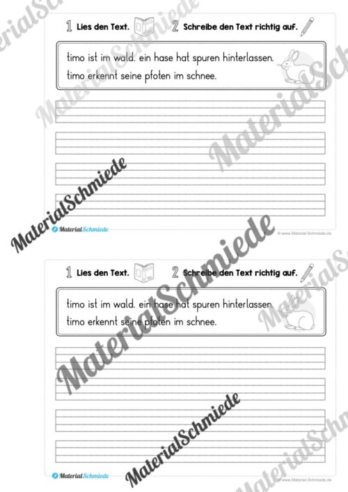 Mini-Heft: 10 Abschreibtexte zur Groß- und Kleinschreibung Thema Winter (Vorschau 02)