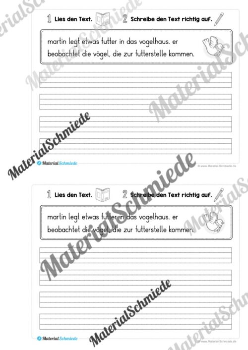 Mini-Heft: 10 Abschreibtexte zur Groß- und Kleinschreibung Thema Winter (Vorschau 04)