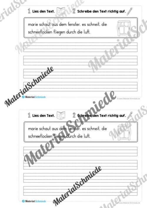 Mini-Heft: 10 Abschreibtexte zur Groß- und Kleinschreibung Thema Winter (Vorschau 06)