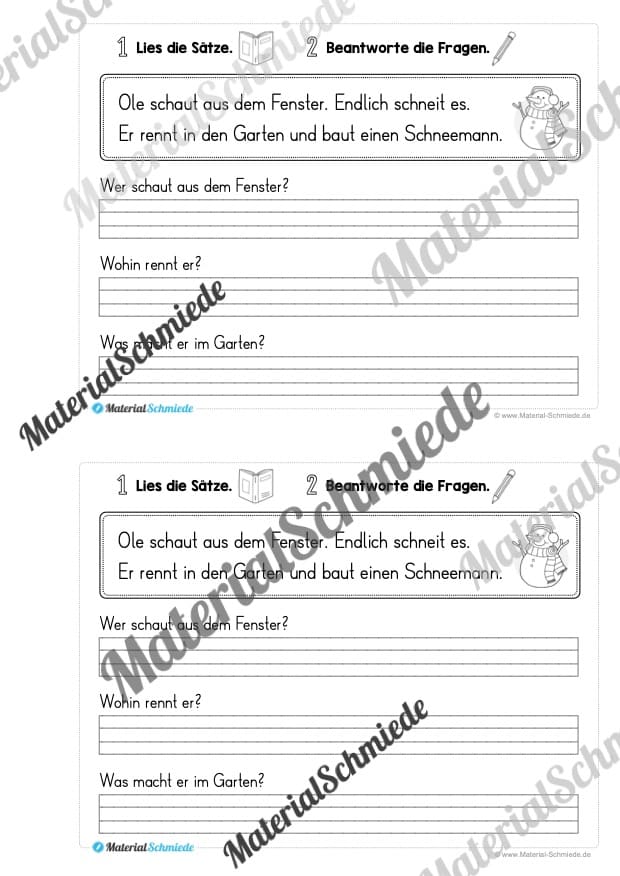 Mini-Heft: Lesetexte Winter (Vorschau 04)