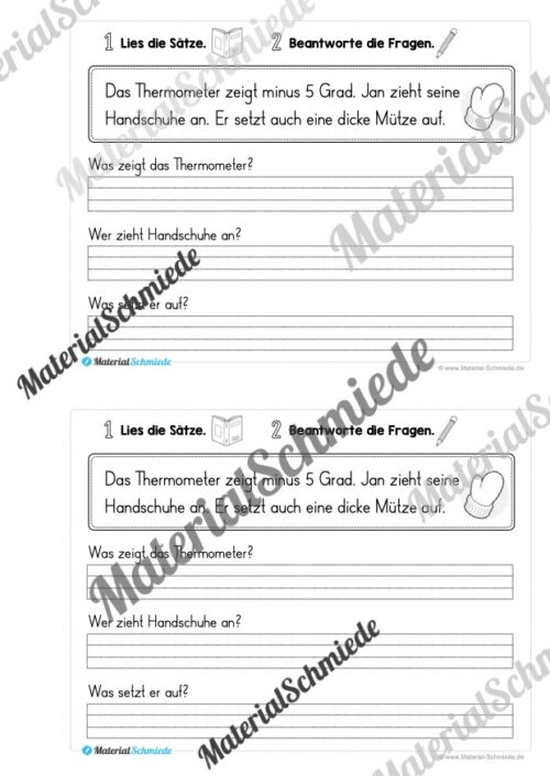 Mini-Heft: Lesetexte Winter (Vorschau 08)