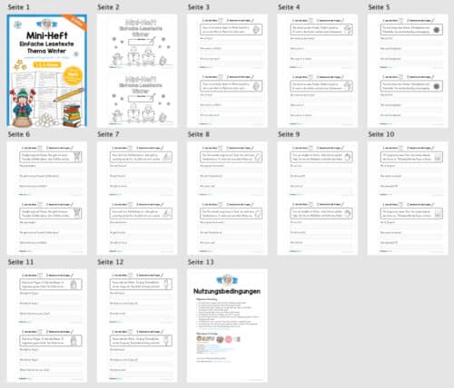 Mini-Heft: Lesetexte Winter (Überblick)