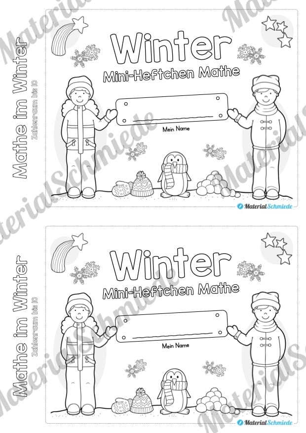 Mini-Heft: Mathe im Winter (Zahlenraum bis 10) – Vorschau 01