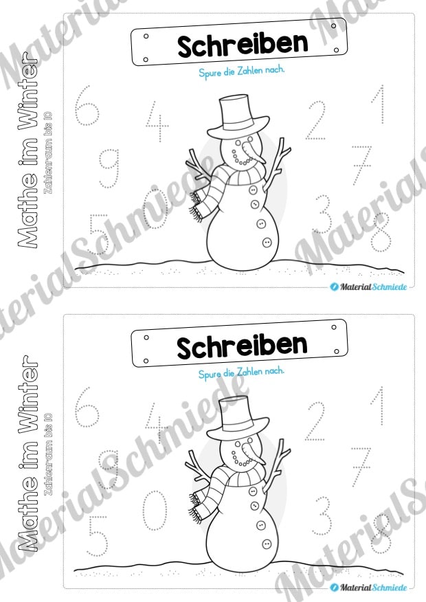 Mini-Heft: Mathe im Winter (Zahlenraum bis 10) – Vorschau 02