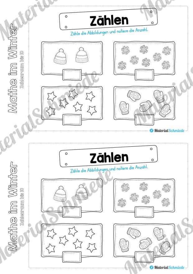 Mini-Heft: Mathe im Winter (Zahlenraum bis 10) – Vorschau 03