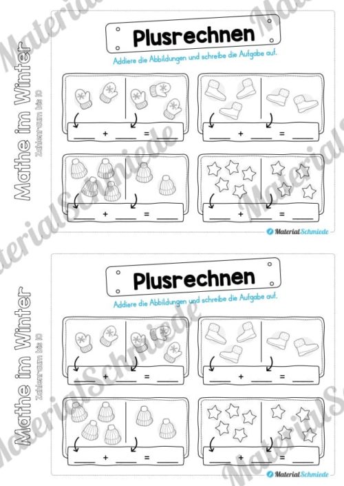 Mini-Heft: Mathe im Winter (Zahlenraum bis 10) - Vorschau 09