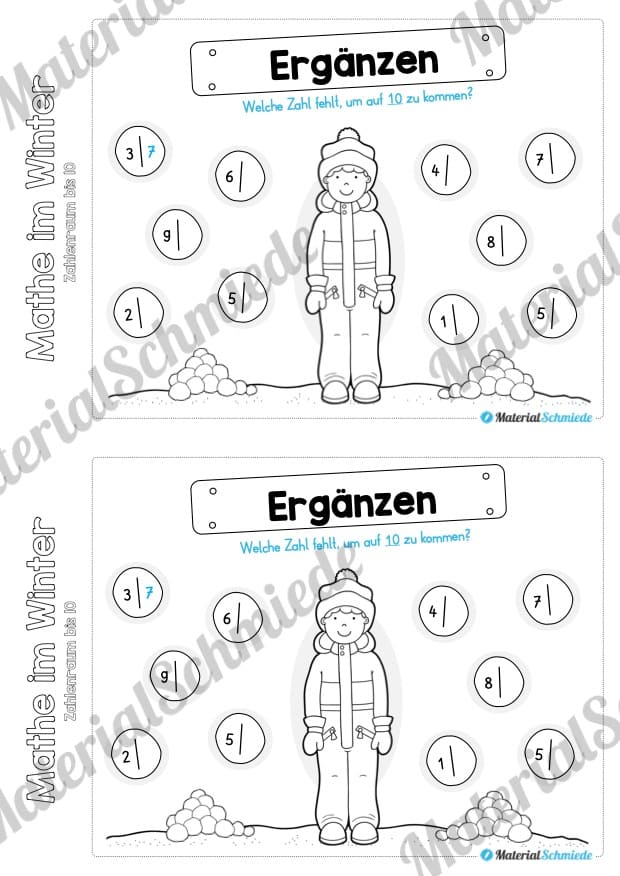 Mini-Heft: Mathe im Winter (Zahlenraum bis 10) – Vorschau 10